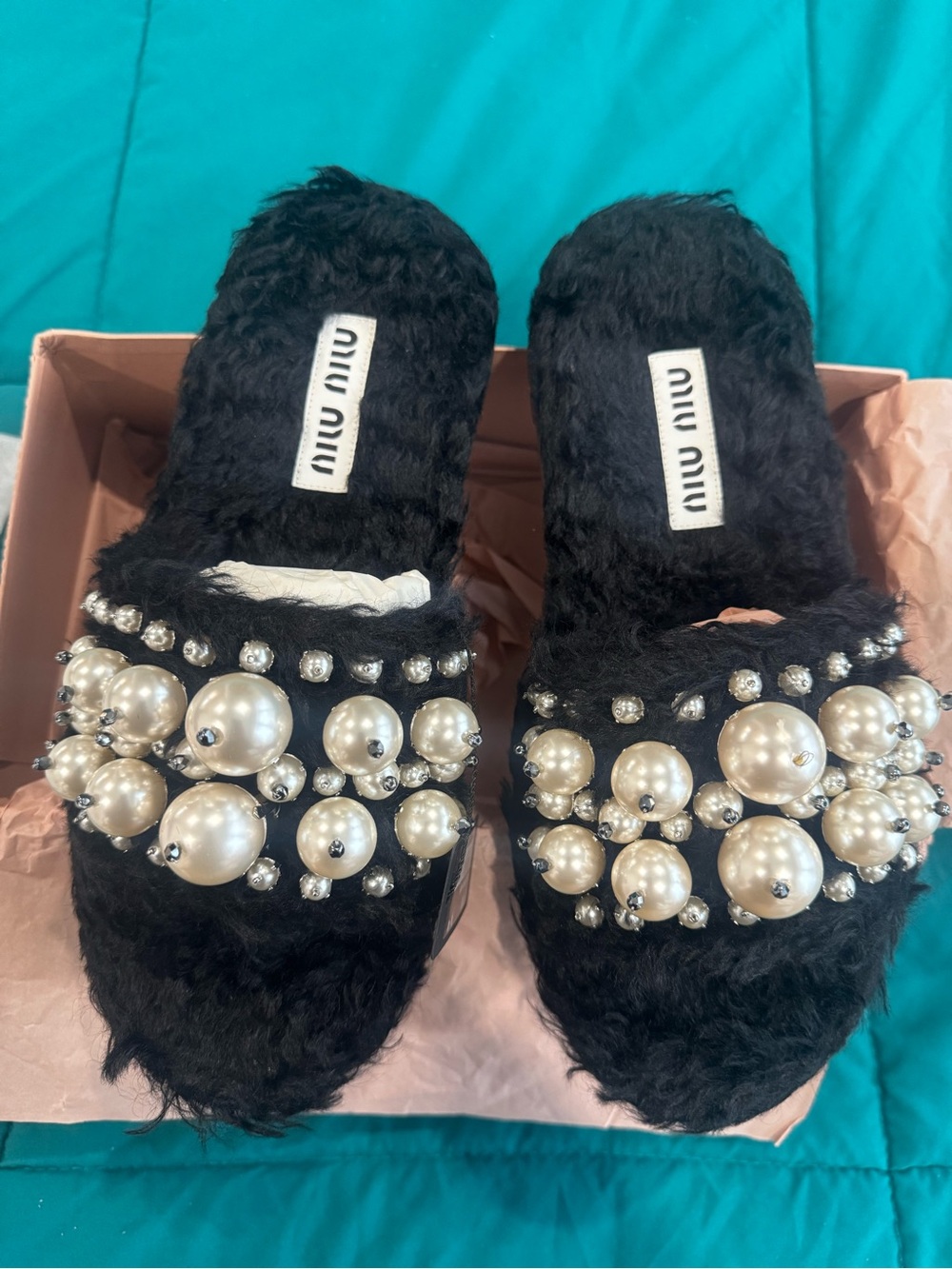 Miu Miu Black Calzature Donna Slides